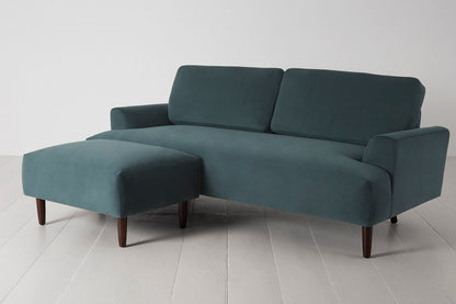 Model 05 3-Seater Sofa with Ottoman, Petrol