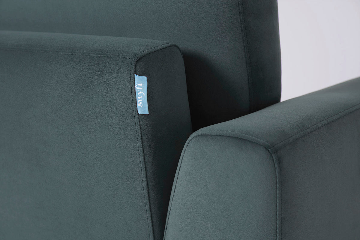Model 05 3-Seater Sofa with Ottoman, Petrol