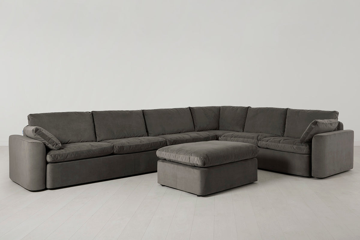 Model 13 Large Corner Sofa with Ottoman, Elephant