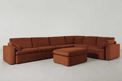 Model 13 Large Corner Sofa with Ottoman, Umber