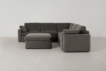 Model 13 Corner Sofa with Ottoman, Elephant