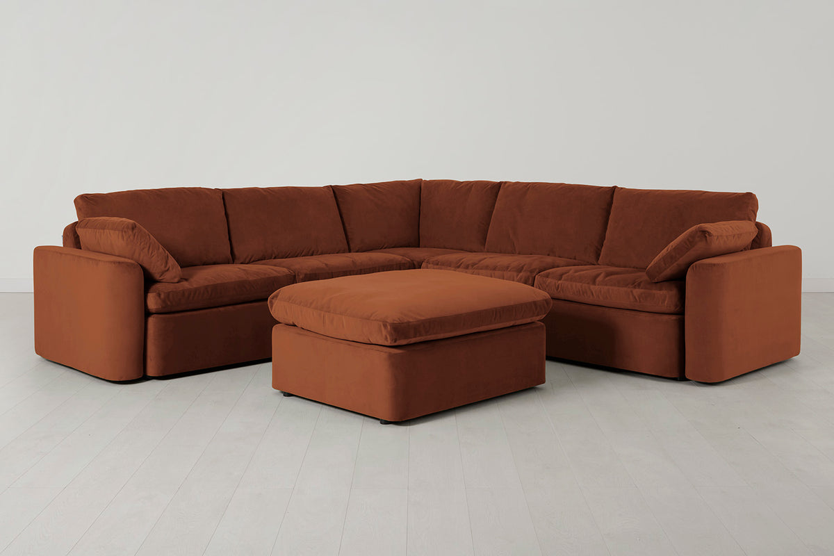 Model 13 Corner Sofa with Ottoman, Umber