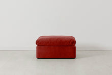 Ottoman in red chenille