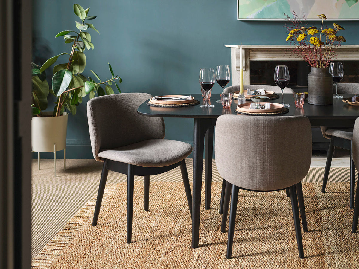 Dining Chair 04 (Set of 2), Black Legs / Shadow