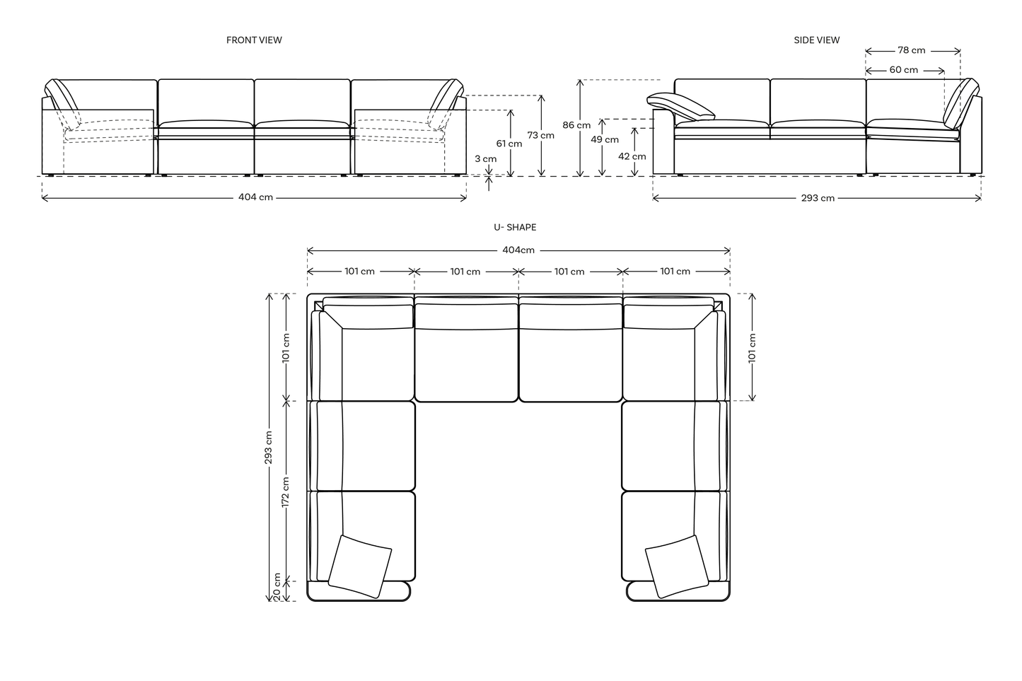 Model 13 U Shaped Sofa