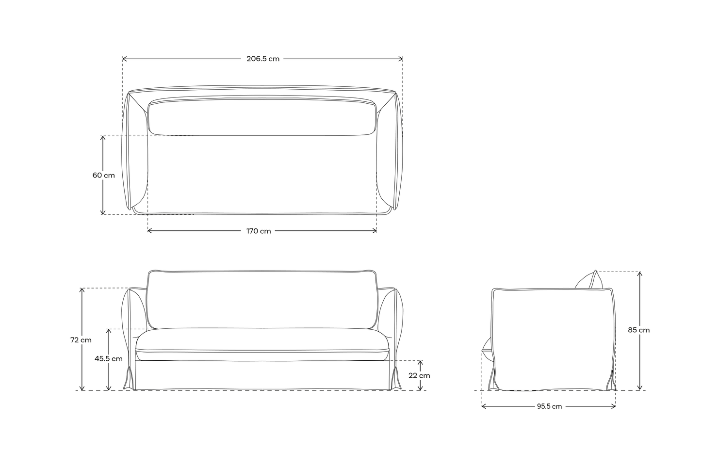 Model 18 3 Seater Sofa, Meadow