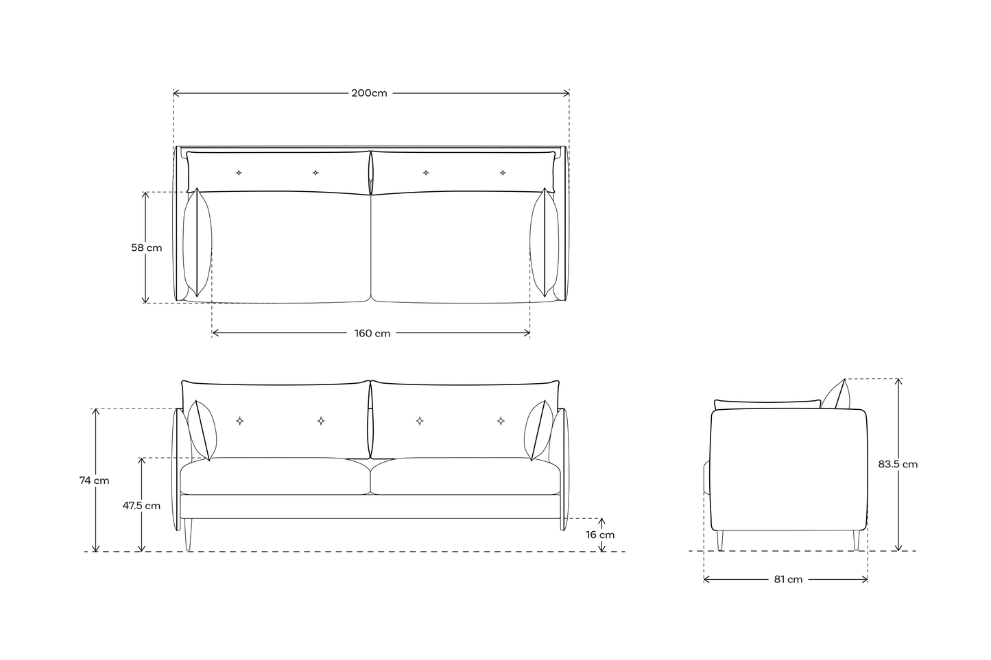 Model 19 3 Seater Sofa, Chestnut