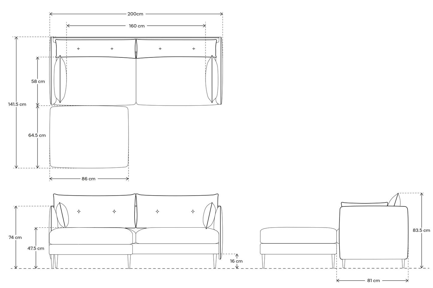 Model 19 3 Seater Sofa with Ottoman