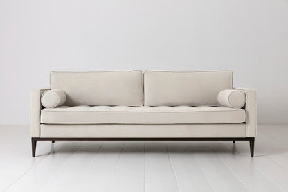 Bone image 1 - Model 02 3 Seater in Bone Velvet Front View