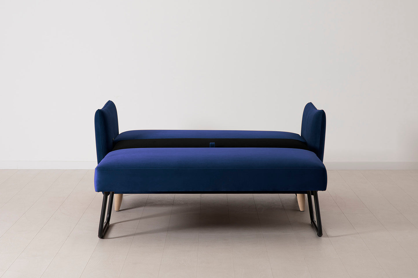 Model 08 Sofa Bed 2 Seater, Oak / Indigo