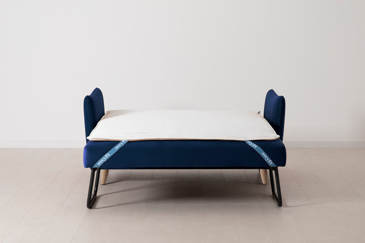 Model 08 Sofa Bed 2 Seater, Oak / Indigo