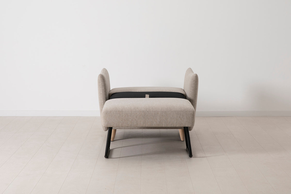 Model 08 Chair Bed Single Sofa Bed, Oak / Pumice