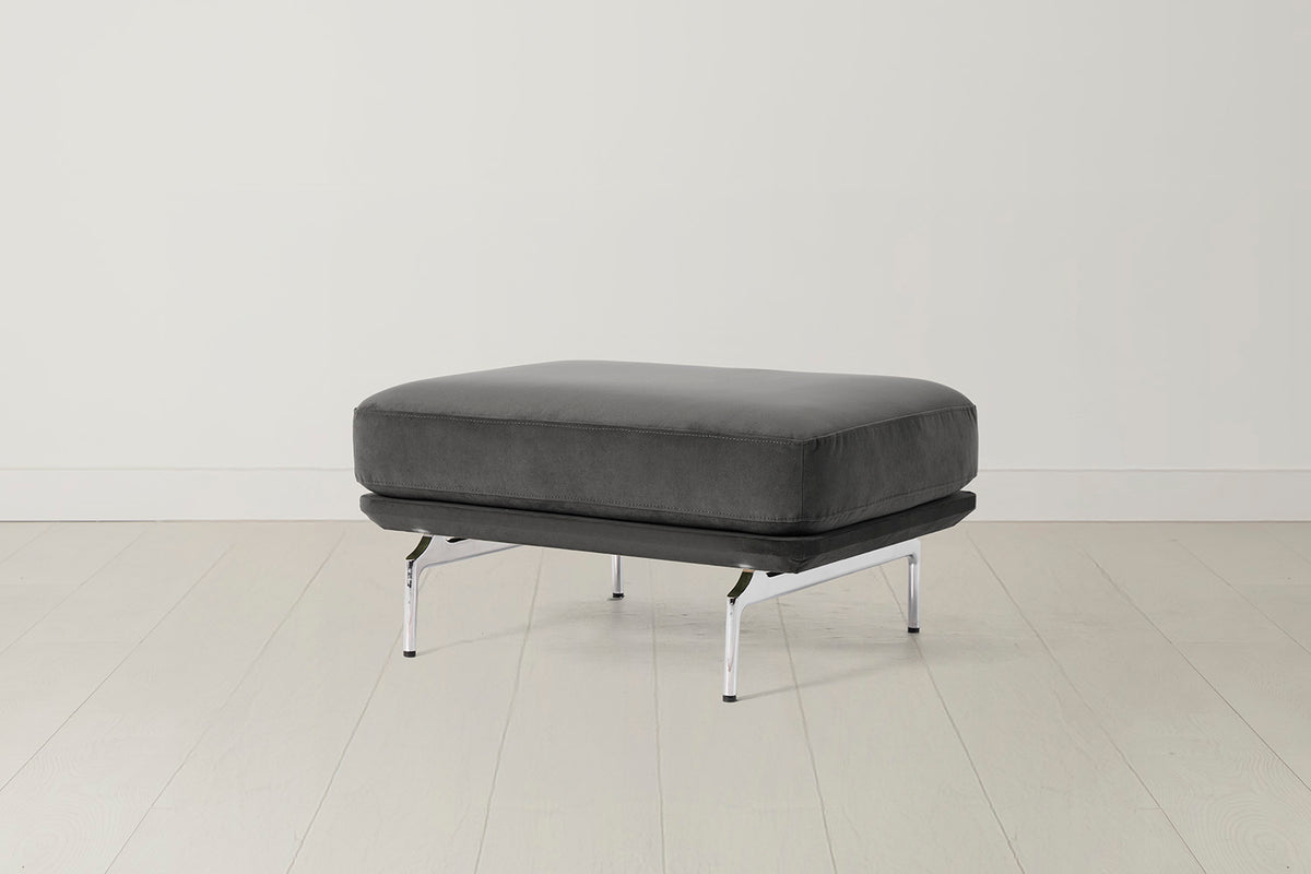 Model 14 Ottoman in Charcoal