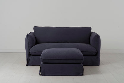 Model 18 2 Seater Sofa with Ottoman, Midnight