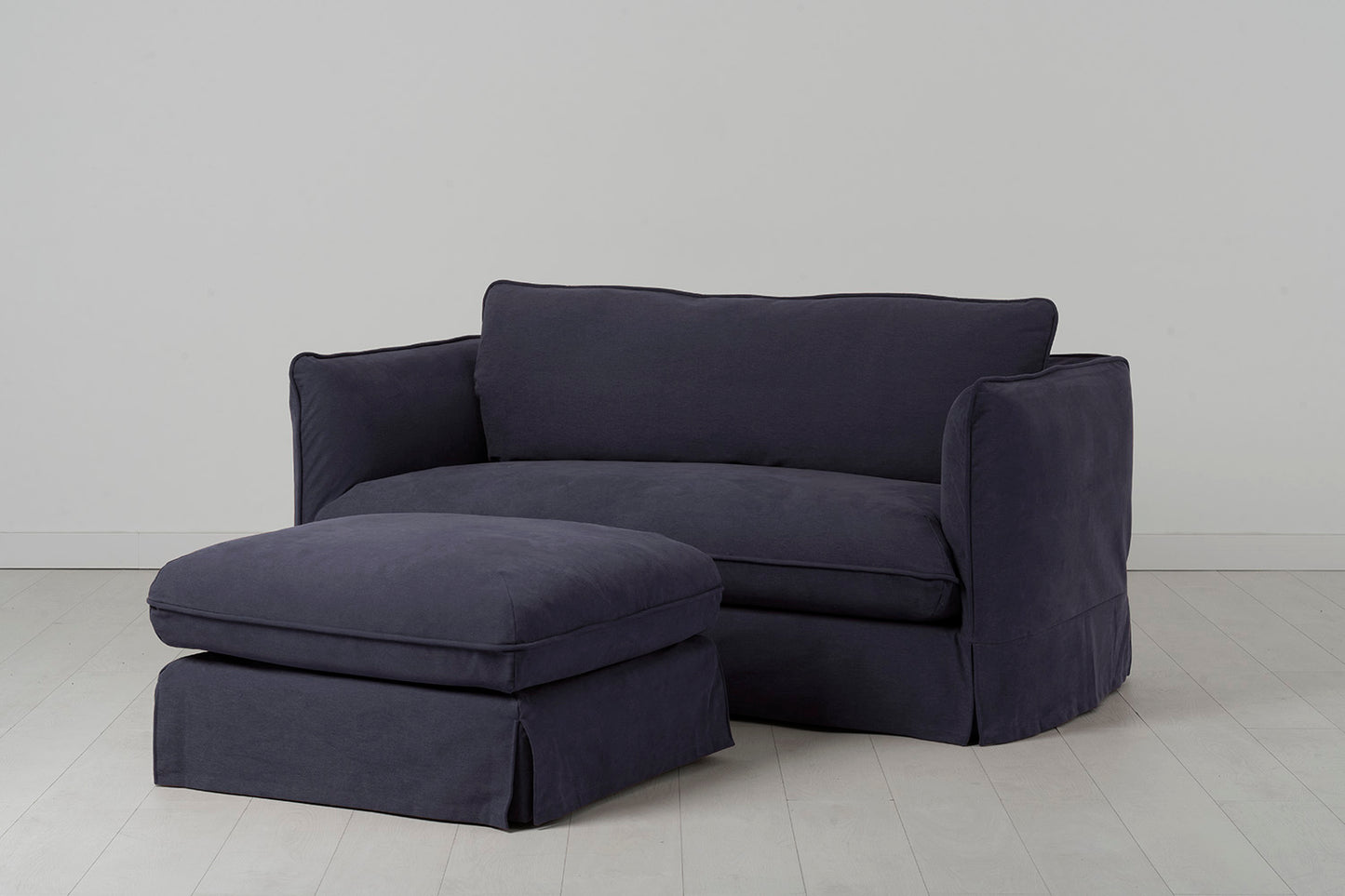 Model 18 2 Seater Sofa with Ottoman, Midnight