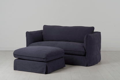 Model 18 2 Seater Sofa with Ottoman, Midnight
