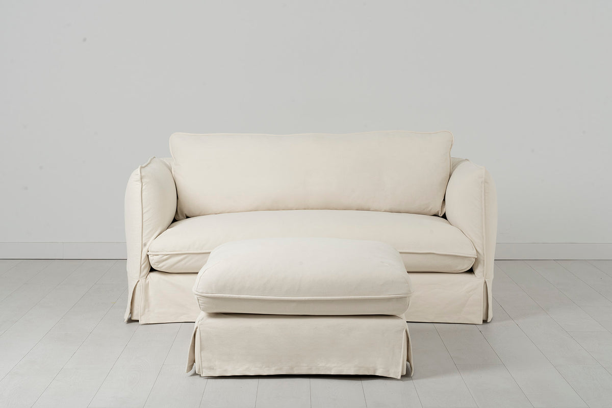 Model 18 2 Seater Sofa with Ottoman, Nougat