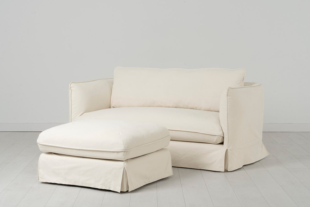 Model 18 2 Seater Sofa with Ottoman, Nougat