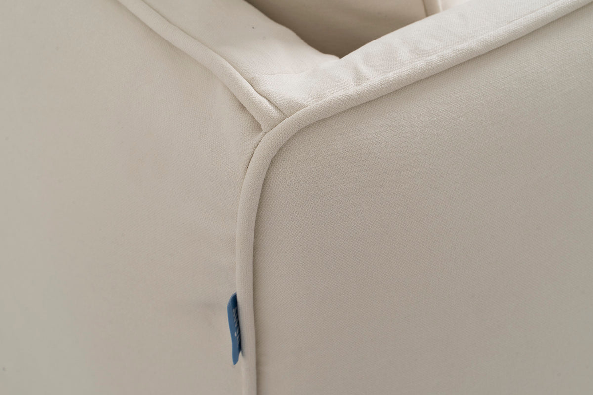 Model 18 2 Seater Sofa with Ottoman, Nougat