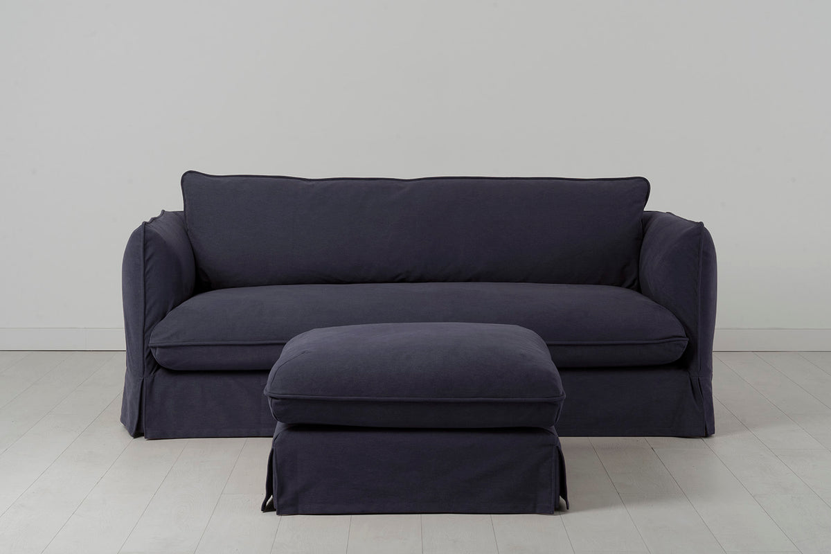 Model 18 3 Seater Sofa with Ottoman, Midnight