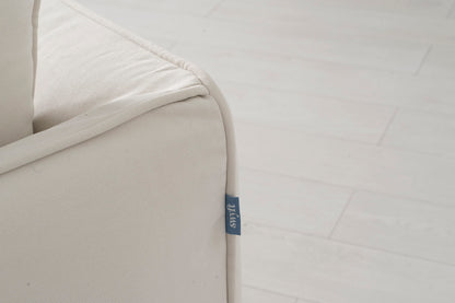Model 18 3 Seater Sofa with Ottoman, Nougat