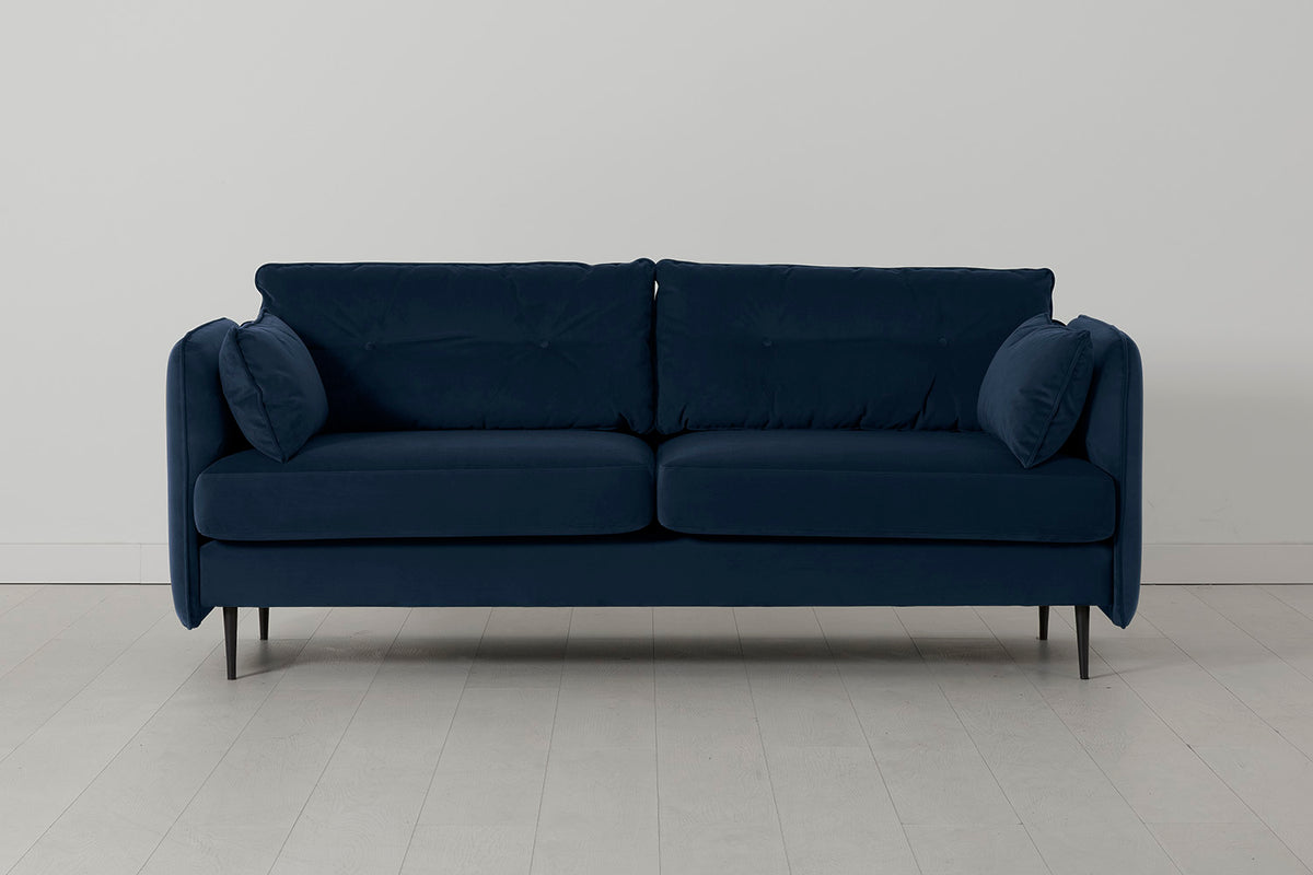 Model 19 3 Seater Sofa, Indigo — Front View