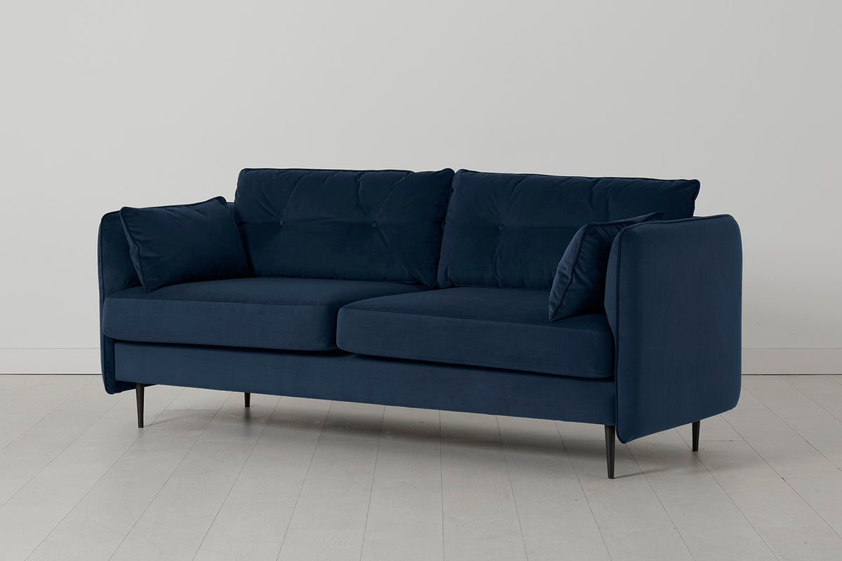 Model 19 3 Seater Sofa, Indigo — Angle View