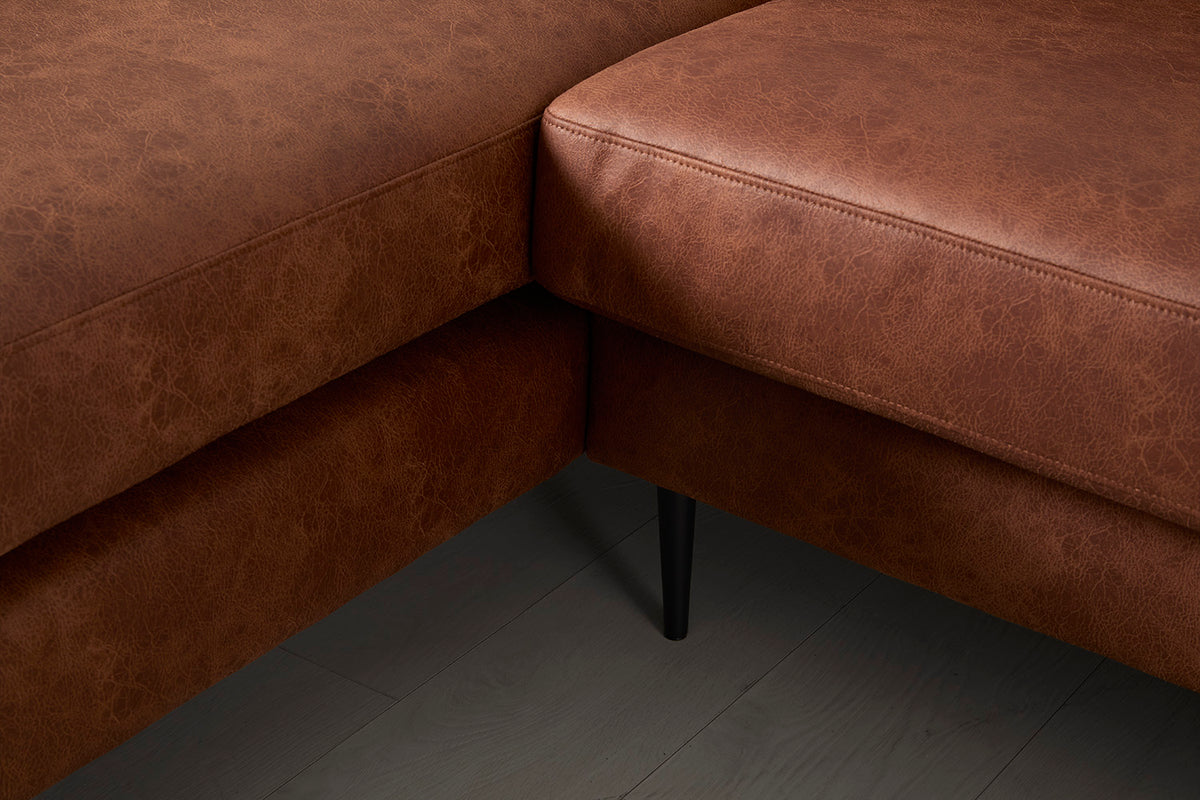 Model 19 3 Seater Left Chaise Sofa, Chestnut