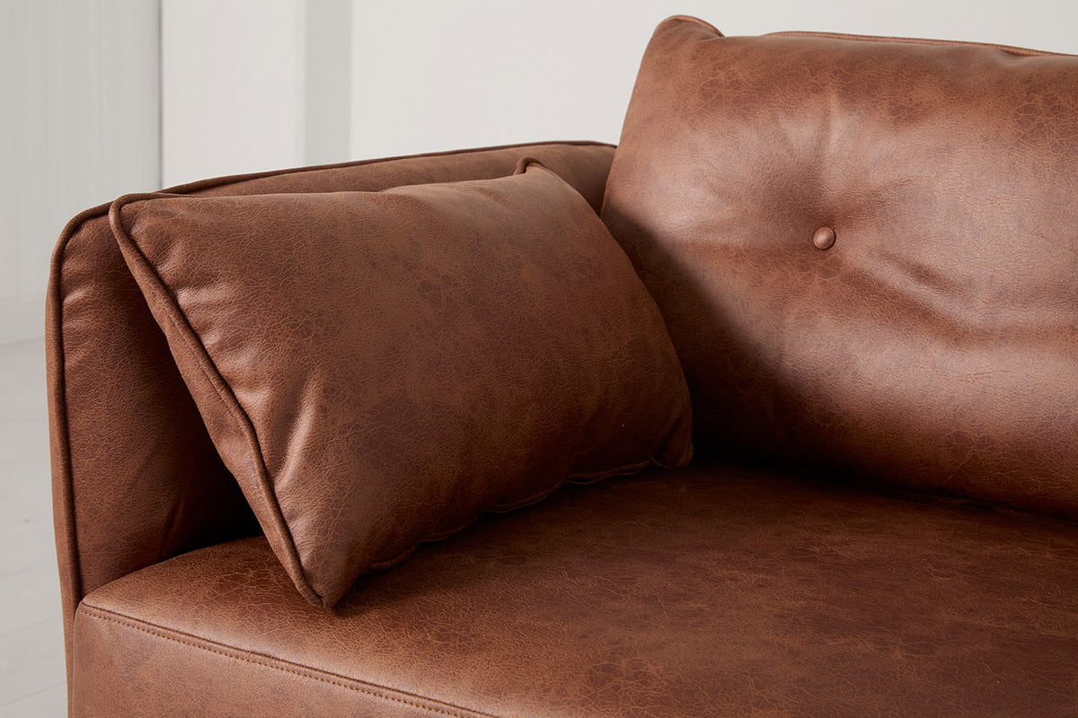 Model 19 3 Seater Left Chaise Sofa, Chestnut