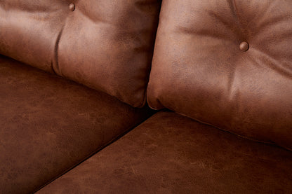 Model 19 3 Seater Left Chaise Sofa, Chestnut