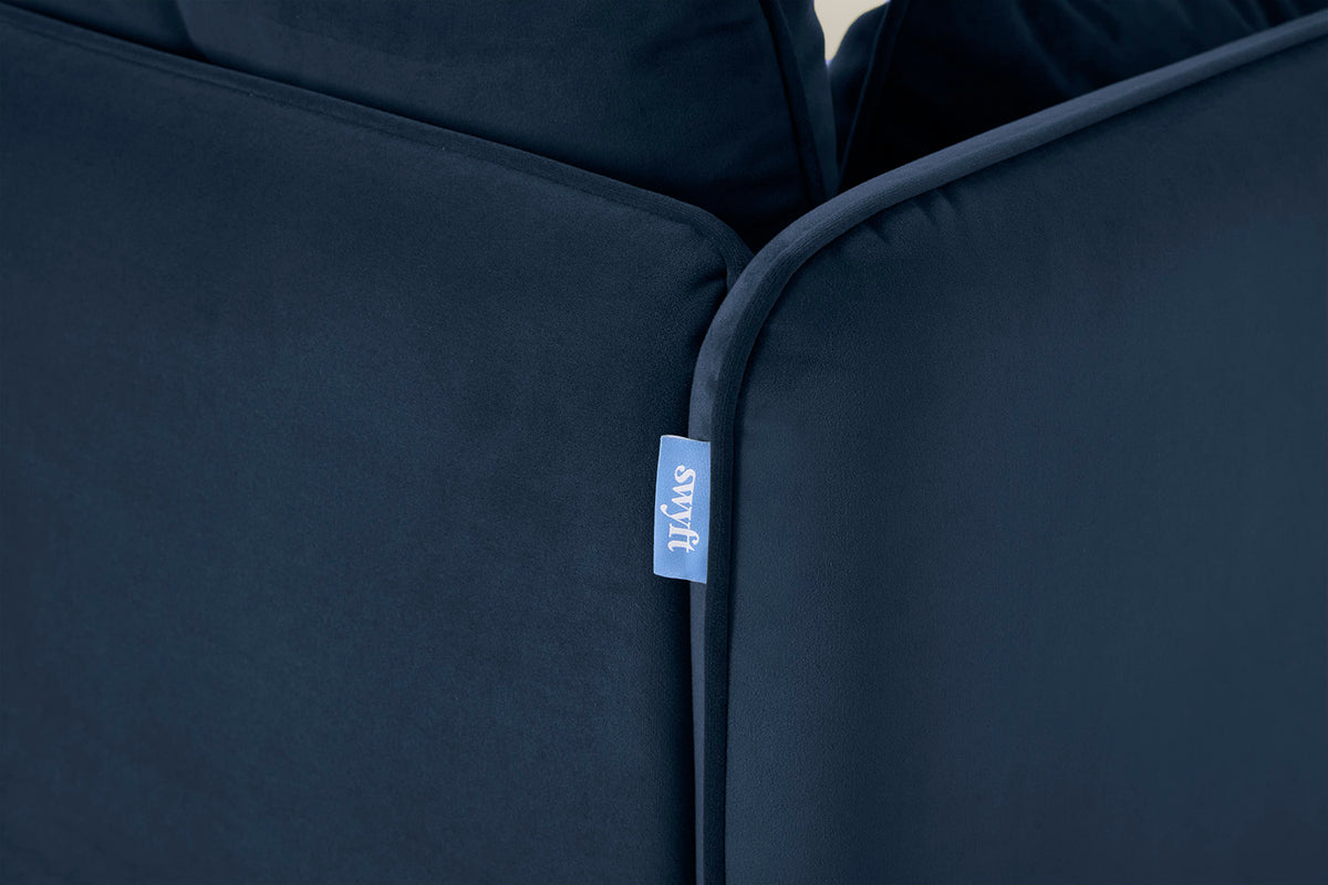 Model 19 3 Seater Sofa, Indigo — Arm Detail