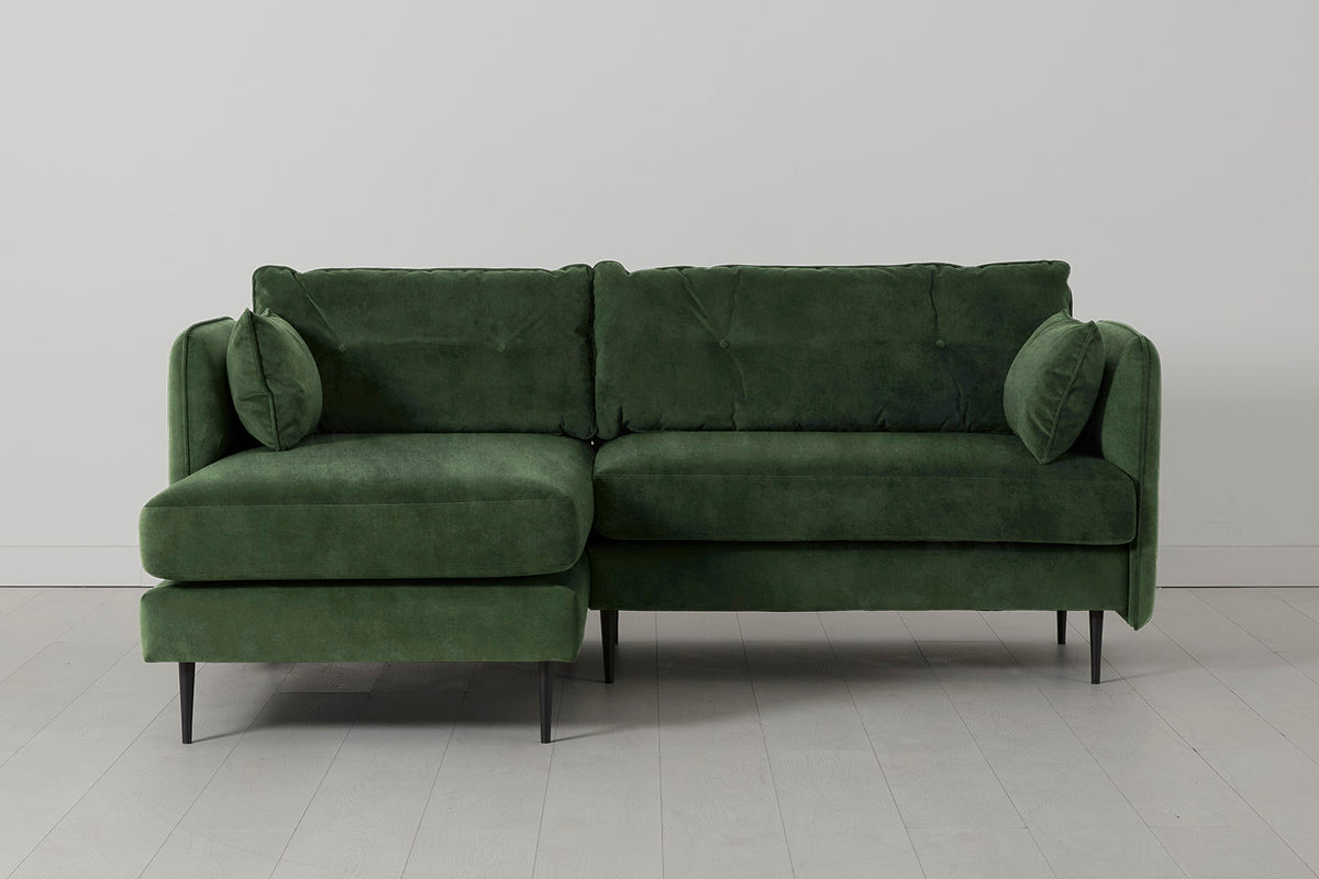 Model 19 3 Seater Left Chaise Sofa, Conifer — Front View