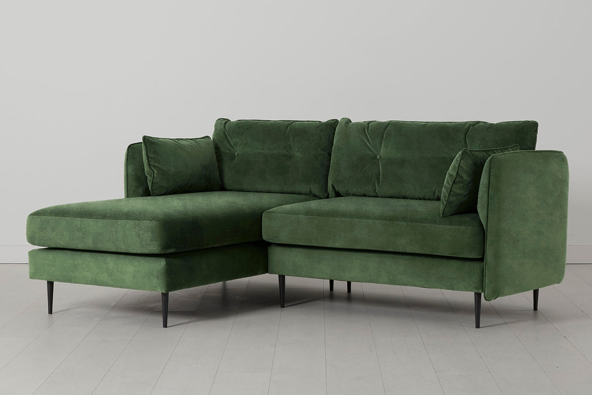 Model 19 3 Seater Left Chaise Sofa, Conifer — Angle View
