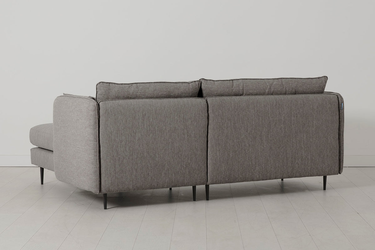 Model 19 3 Seater Right Chaise Sofa, Shadow — Back View