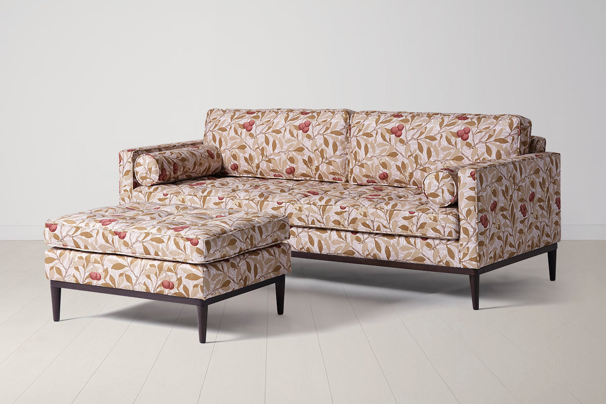 Model 02 3-Seater Sofa with Ottoman, Arbutus