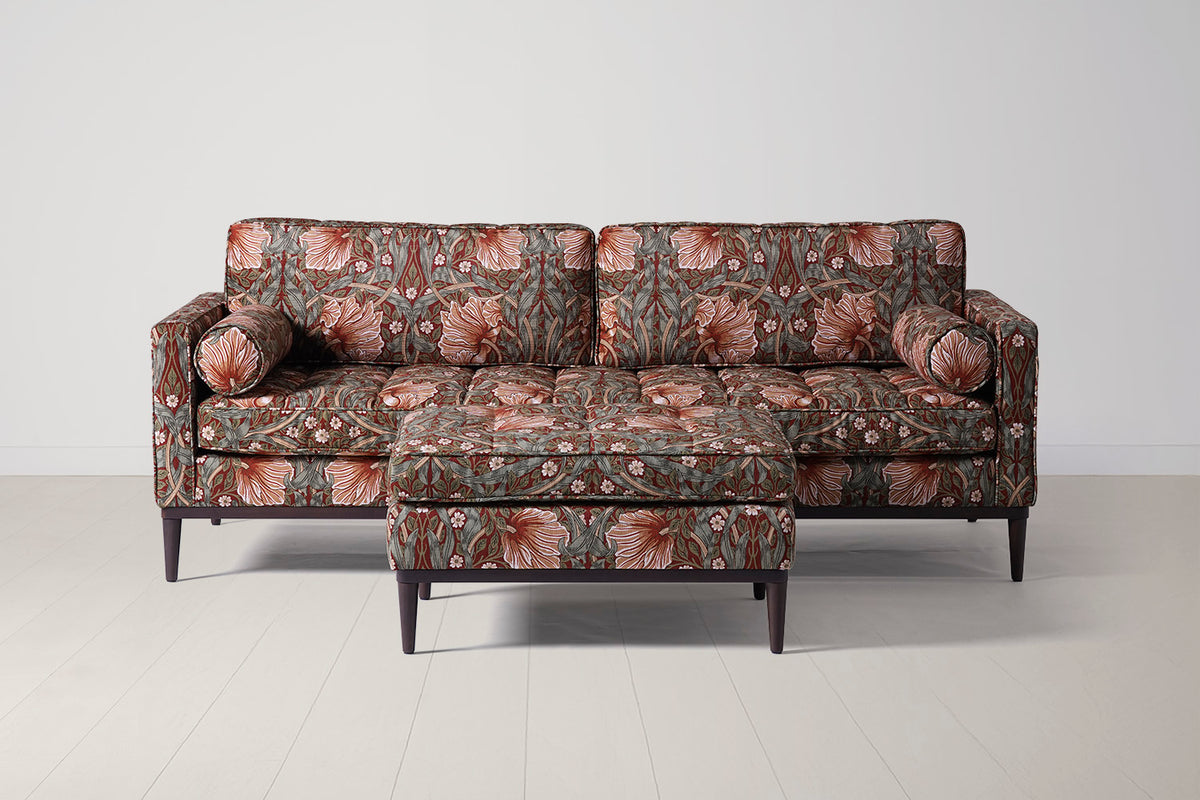 Model 02 3-Seater Sofa with Ottoman, Pimpernel