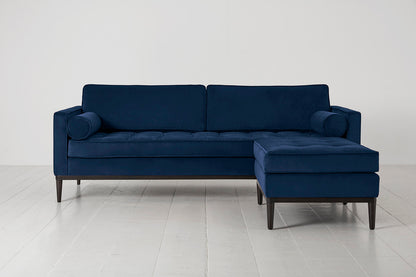 Model 02 3-Seater Sofa with Ottoman, Indigo