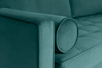 Model 02 3-Seater Sofa with Ottoman, Kingfisher