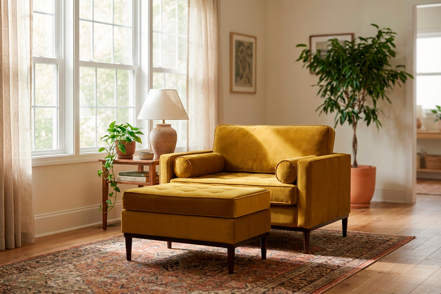 Model 02 Loveseat, Mustard