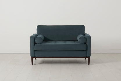 Loveseat in blue velvet