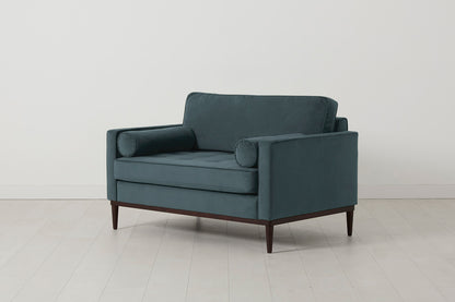 Loveseat in blue velvet