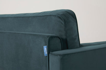 Loveseat in blue velvet