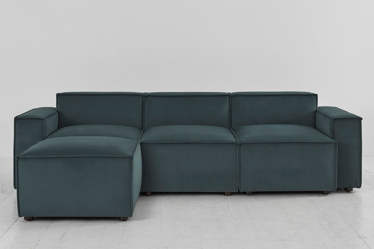 Model 03 3-Seater Left Chaise Sofa, Petrol