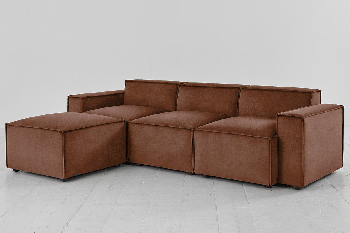 Model 03 3-Seater Left Chaise Sofa, Russet