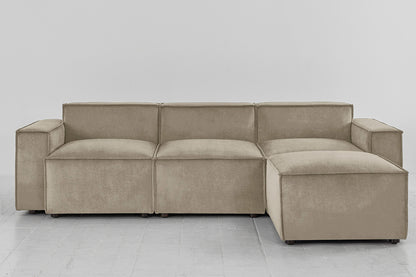 Model 03 3-Seater Right Chaise Sofa, Flax