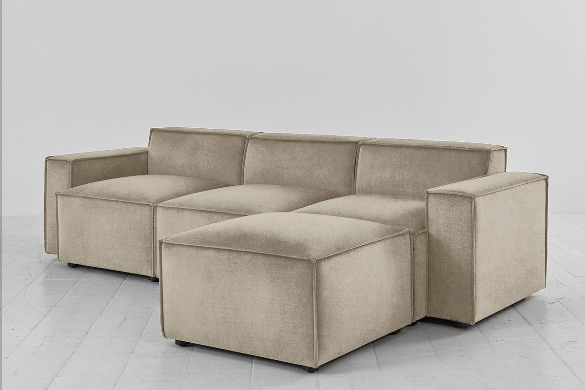 Model 03 3-Seater Right Chaise Sofa, Flax