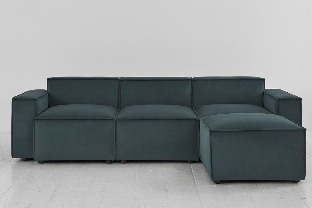 Model 03 3-Seater Right Chaise Sofa, Petrol