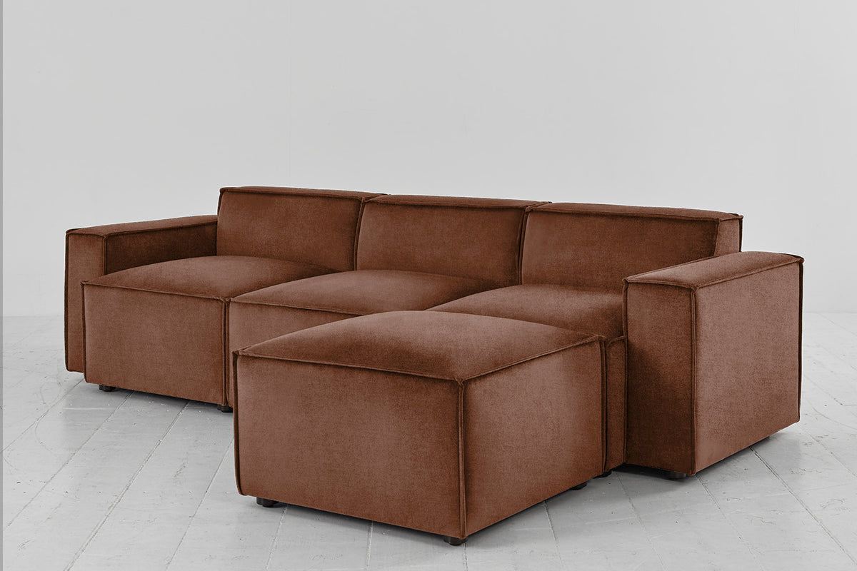 Model 03 3-Seater Right Chaise Sofa, Russet