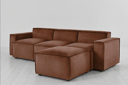 Model 03 3-Seater Right Chaise Sofa, Russet