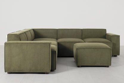 Model 03 Corner Sofa with Ottoman, Fennel